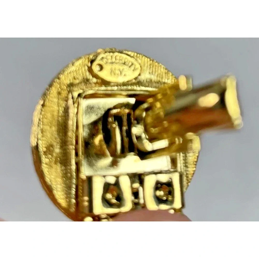 Vintage Celebrity NY Amber Rhinestone Mesh Cufflinks